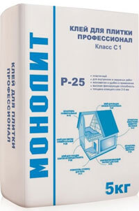 Клей для укладки плитки "Профессионал" 5кг Р-25
