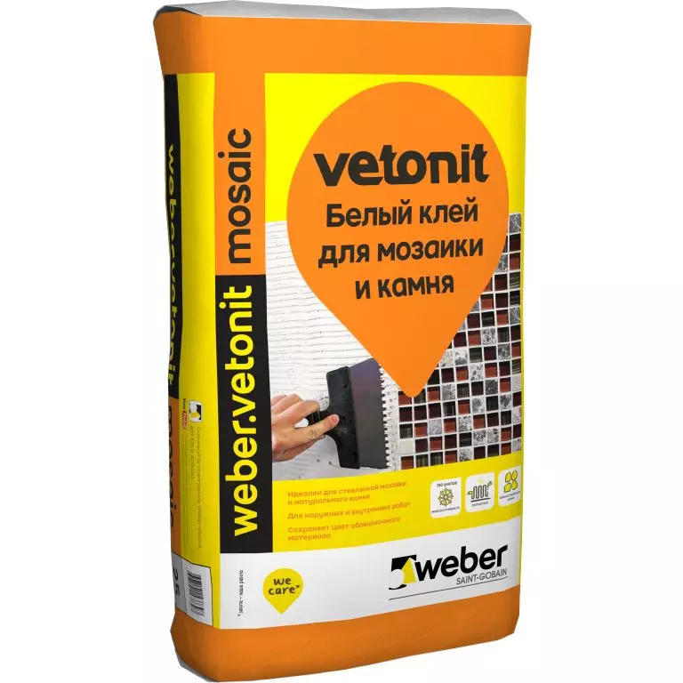 Белый клей для мозаики и камня Weber.vetonit mosaic