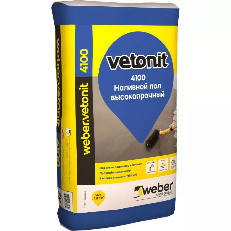 Высокопрочный наливной пол Weber.vetonit 4100