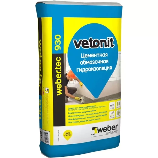 Цементная обмазочная гидроизоляция Weber.tec 930
