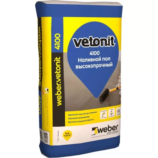 Высокопрочный наливной пол Weber.vetonit 4100