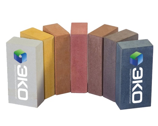 Кирпич силикатный полнотелый лицевой тонированный Эко