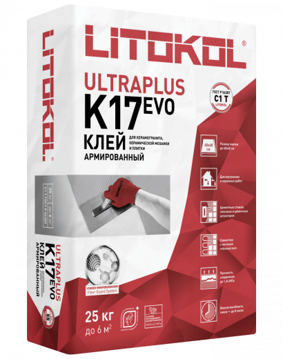 Клей для плитки и керамогранита LITOКOL K17 (класс С1)